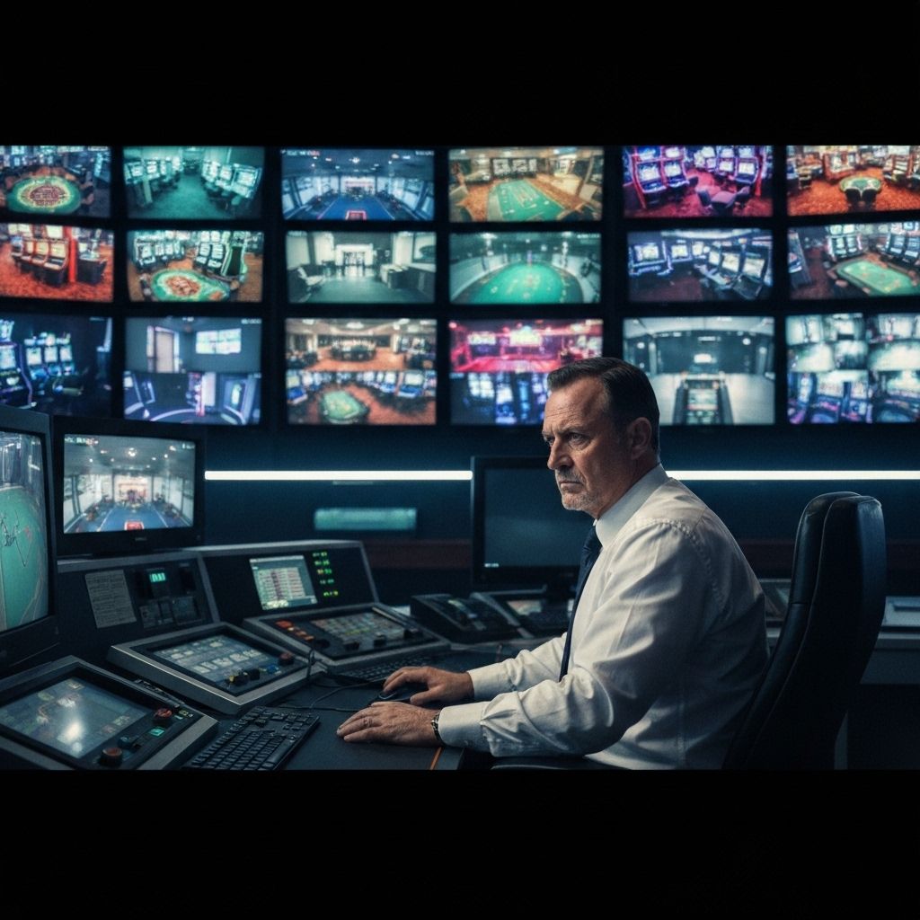 Bezpieczeństwo kasyna - sala monitoringu